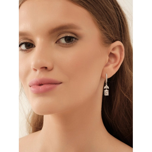 Серьги из серебра 925 пробы с фианитами