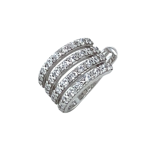 Серьга (925) фианит каффа