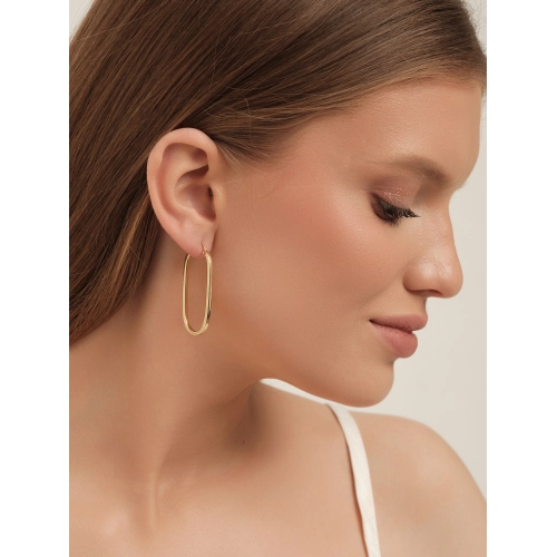 Серьги конго из желтого золота 585 пробы