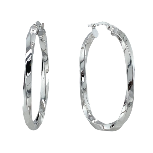 Серьги конго из белого золота 585 пробы