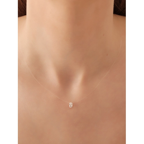 Колье на леске с золотыми элементами и фианитами