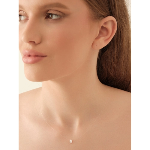 Колье на леске с золотыми элементами и фианитами