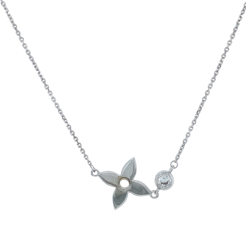 Колье из белого золота 585 пробы с фианитами