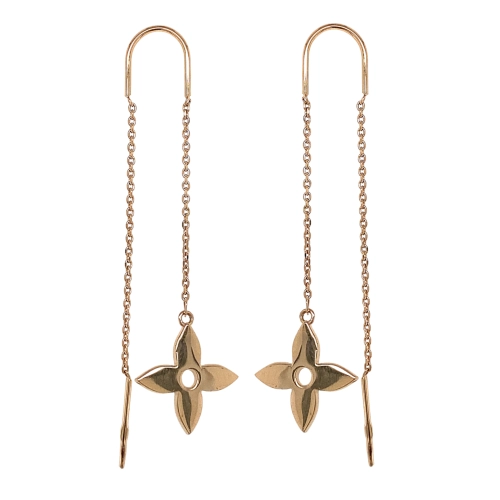 Серьги продевки из золота 585 пробы