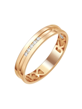 Обручальное кольцо из золота 585 пробы с бриллиантами