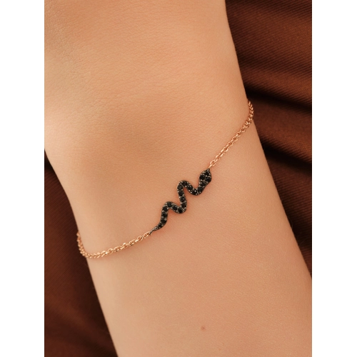 Браслет из золота 585 пробы с цветными фианитами