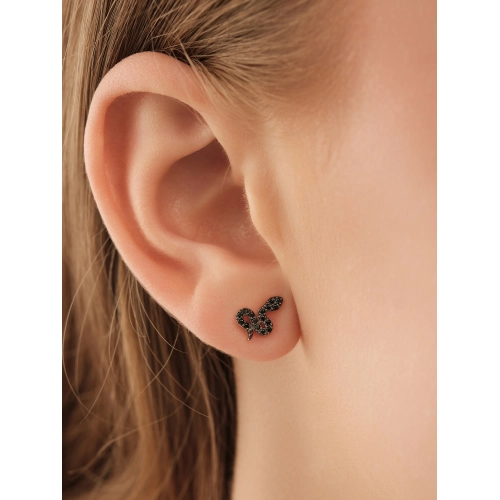 Серьги пусеты из золота 585 пробы с цветными фианитами