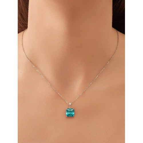 Колье из серебра 925 пробы с цветными цирконами