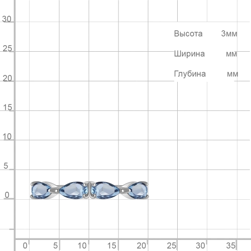 Кольцо из серебра 925 пробы с топазом