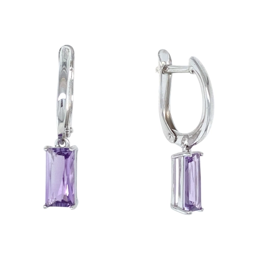 Серьги из серебра 925 пробы с аметистами