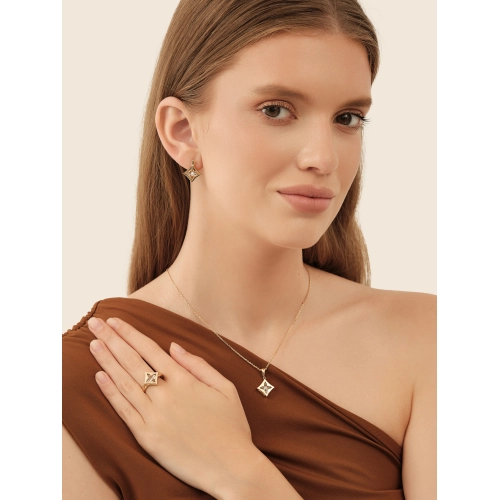 Серьги из желтого золота 585 пробы с бриллиантами