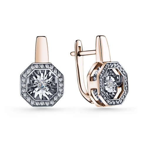 Серьги из золота 585 пробы с бриллиантами