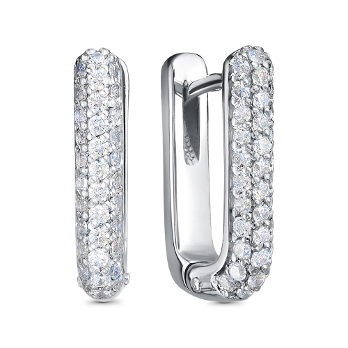 Серьги из серебра 925 пробы с фианитами