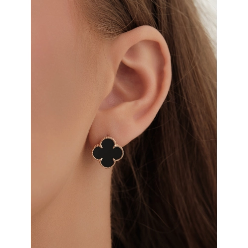 Серьги из золота 585 пробы с ониксом