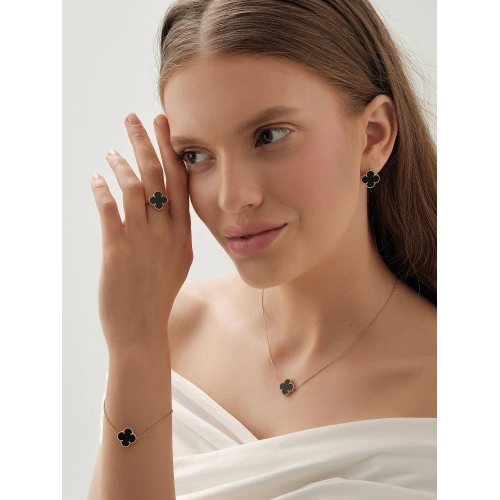 Серьги из золота 585 пробы с ониксом