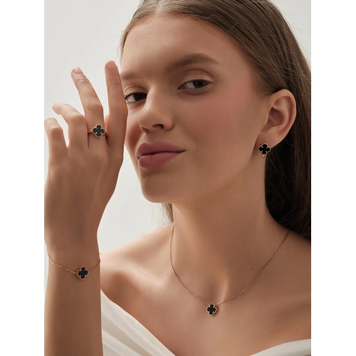 Серьги из золота 585 пробы с ониксом