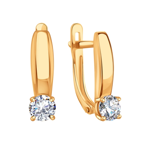 Серьги из золота 585 пробы с фианитами