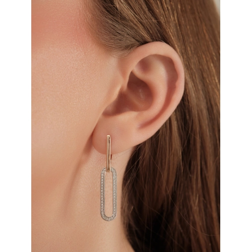 Серьги из золота 585 пробы с фианитами