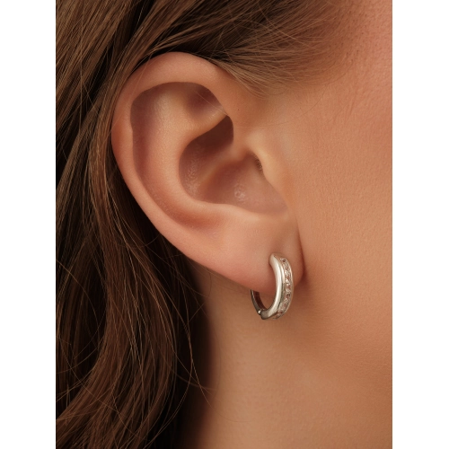 Серьги из белого золота 585 пробы с фианитами