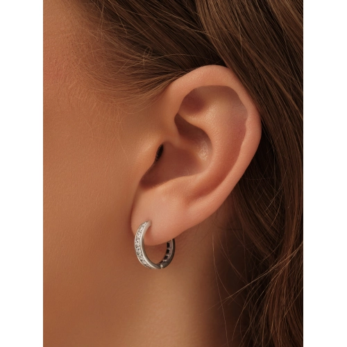 Серьги из белого золота 585 пробы с фианитами