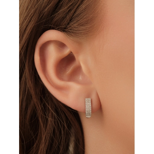 Серьги из белого золота 585 пробы с фианитами