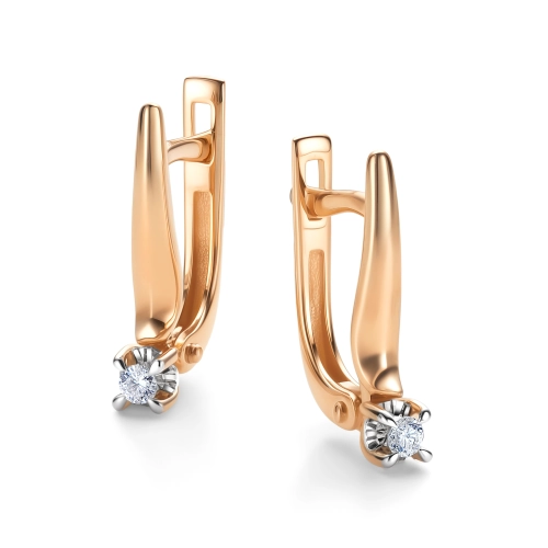 Серьги из золота 585 пробы с бриллиантами