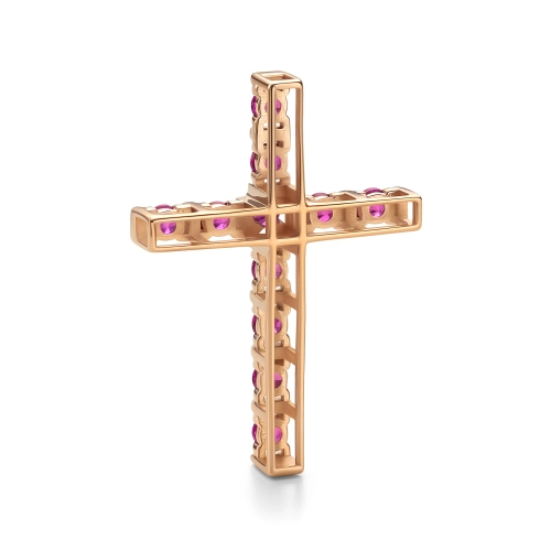 Подвеска (585) рубин крест декор