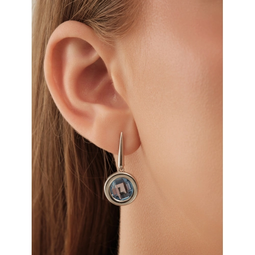 Серьги из серебра 925 пробы с искусственными топазами