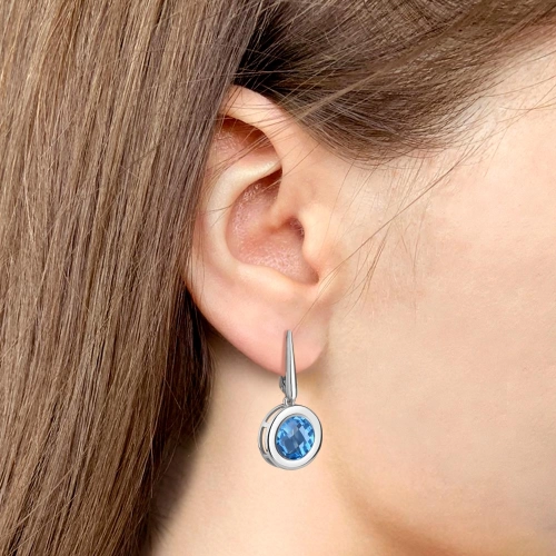 Серьги из серебра 925 пробы с искусственными топазами