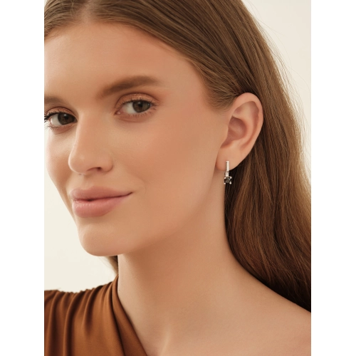 Серьги (585 б) бриллиант черный