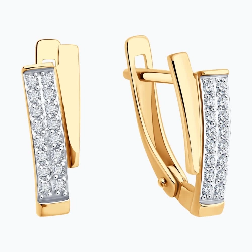 Серьги из золота 585 пробы с фианитами
