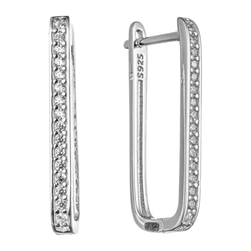 Серьги из серебра 925 пробы с цирконами