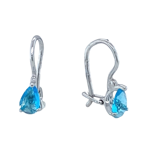 Серьги петельки из серебра 925 пробы с цветными фианитами