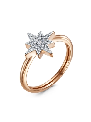 Кольцо из золота 585 пробы с фианитами