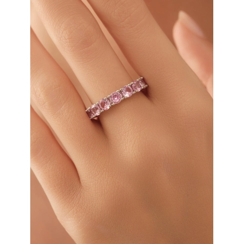 Кольцо из серебра 925 пробы с цветными фианитами