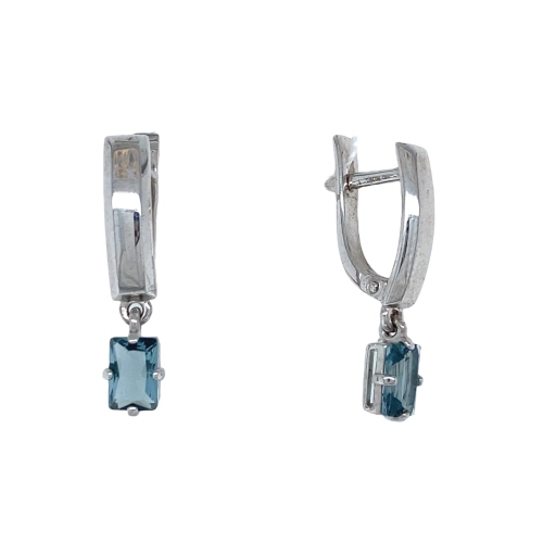 Серьги из серебра 925 пробы с искусственным топазом ЛОНДОН