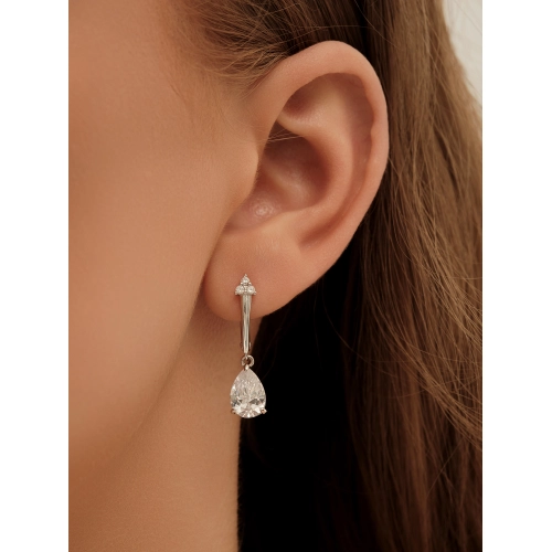 Серьги из серебра 925 пробы с фианитами