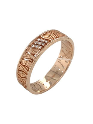 Обручальное кольцо из золота 585 пробы с бриллиантами