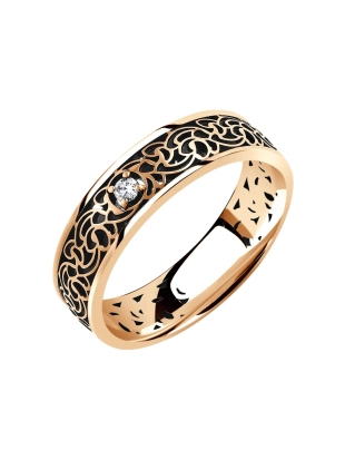 Обручальное кольцо из золота 585 пробы с бриллиантами