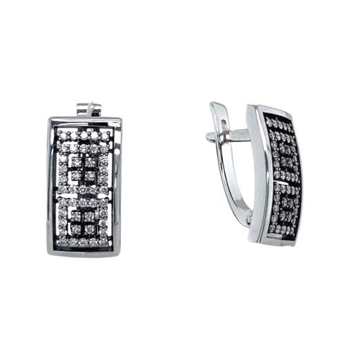 Серьги из белого золота 585 пробы с бриллиантами