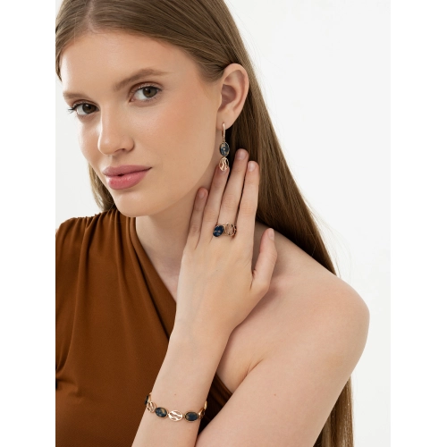 Серьги (925 п) янтарь синий