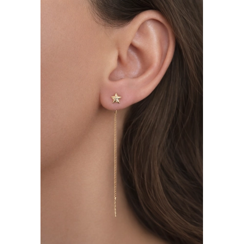 Серьги продевки из золота 585 пробы