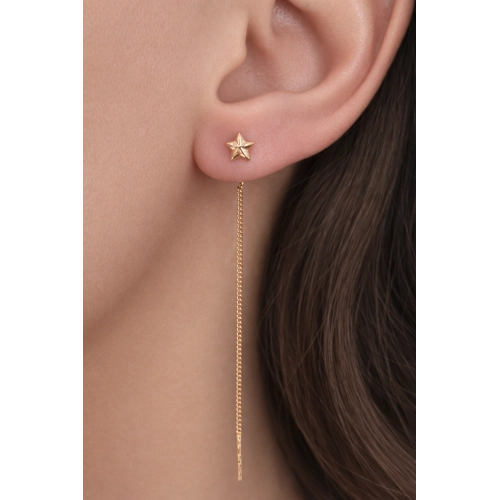 Серьги продевки из золота 585 пробы