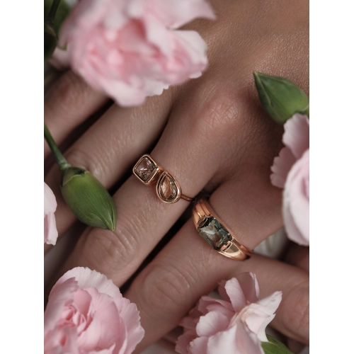 Кольцо (585) горный хрусталь, кварц