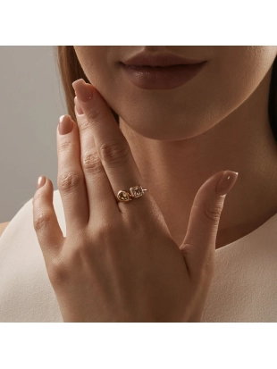 Кольцо (585) горный хрусталь, кварц