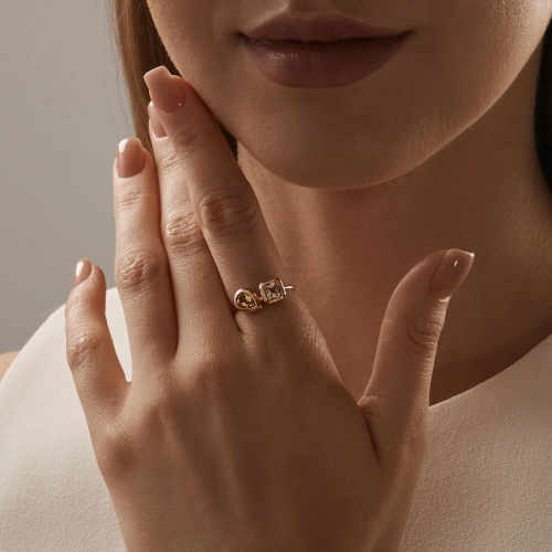 Кольцо (585) горный хрусталь, кварц