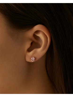 Серьги пусеты из золота 585 пробы с цветными фианитами