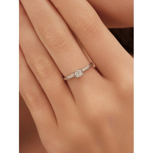 Кольцо из белого золота 585 пробы с бриллиантами