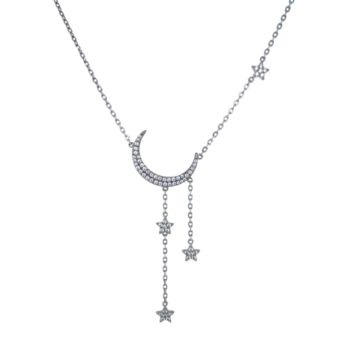 Колье из серебра 925 пробы с фианитами