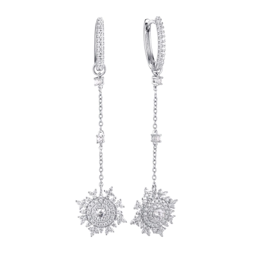 Серьги из серебра 925 пробы с фианитами
